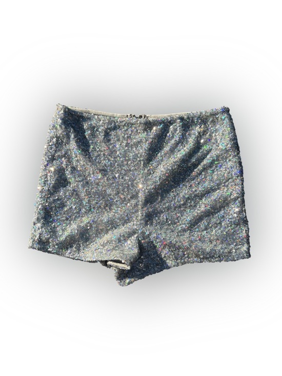 Charlotte Russe Pants - Charlotte Russe Y2K Silver Sequin Mini Shorts